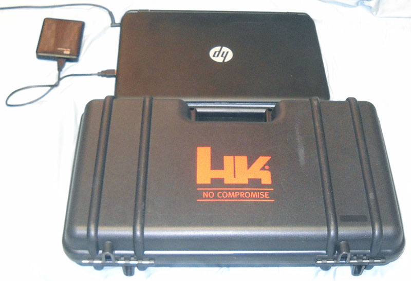 Walther HK416 case, with HP laptop computer for scale